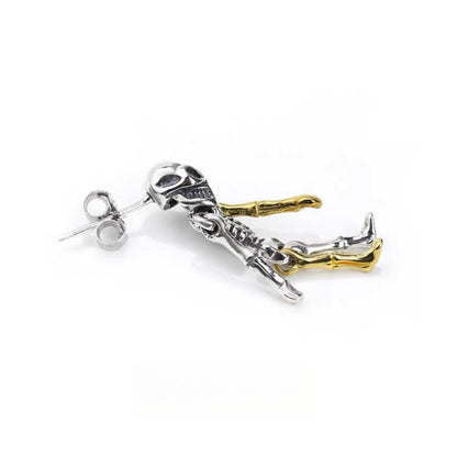 925 Silver Rotatable Skull Earring