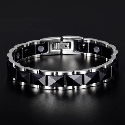 Pulsera de cerámica en blanco y negro