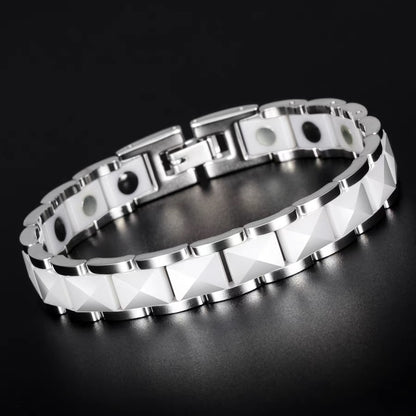 Pulsera de cerámica en blanco y negro