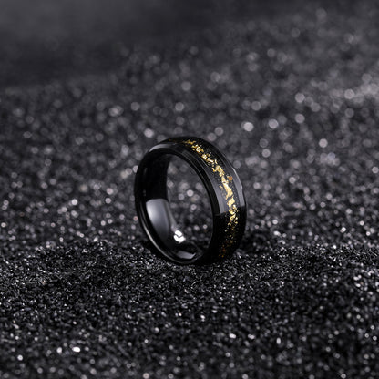 Bague en tungstène 8 mm incrustée de galaxie