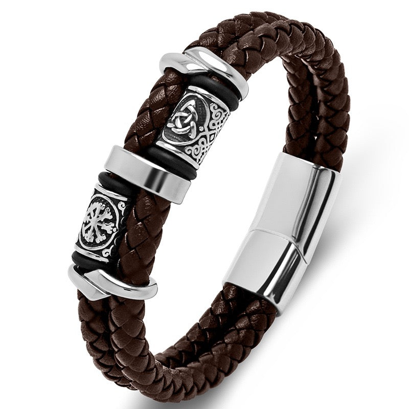 Bracelet Viking Double Cuir