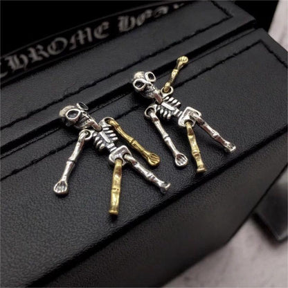 925 Silver Rotatable Skull Earring