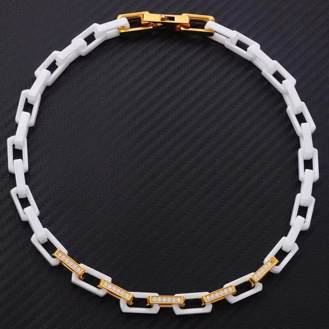 Zircon Square Ceramic Bracelet / Necklace