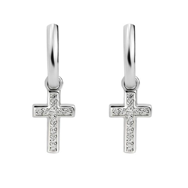 925 sterling silver cross earrings