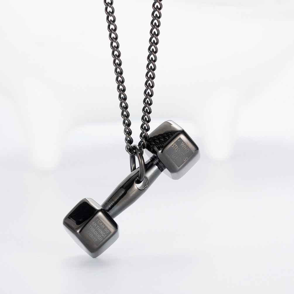 Dumbbell necklace, 316L stainless steel