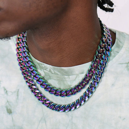 Rainbow Cuban Necklace