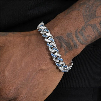 Two-tone Zircon Cuban Bracelet