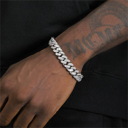 Two-tone Zircon Cuban Bracelet