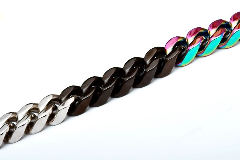 Colorful Cuban Chain (three-dimensional cut)