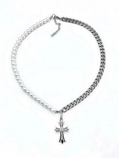 Pearl Cross Necklace