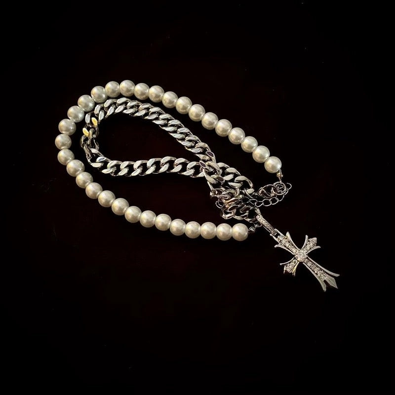 Pearl Cross Necklace