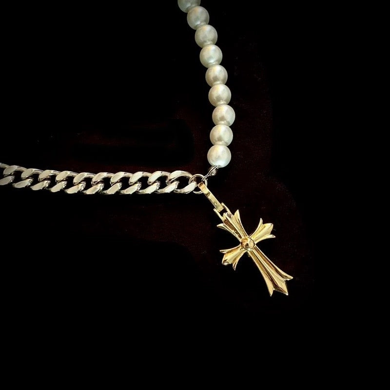 Pearl Cross Necklace