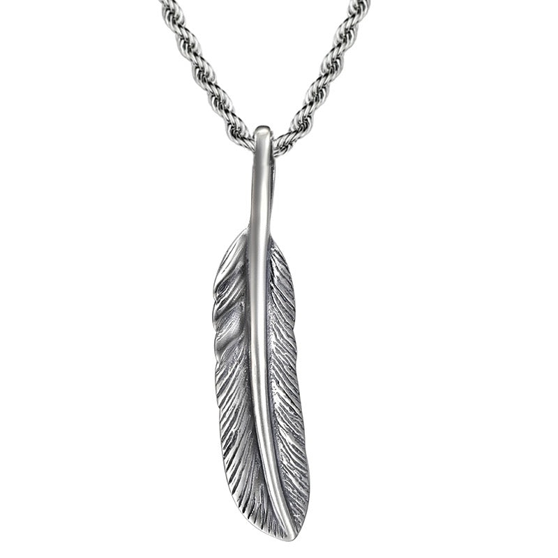 925 Sterling Silver Angel Feather Necklace