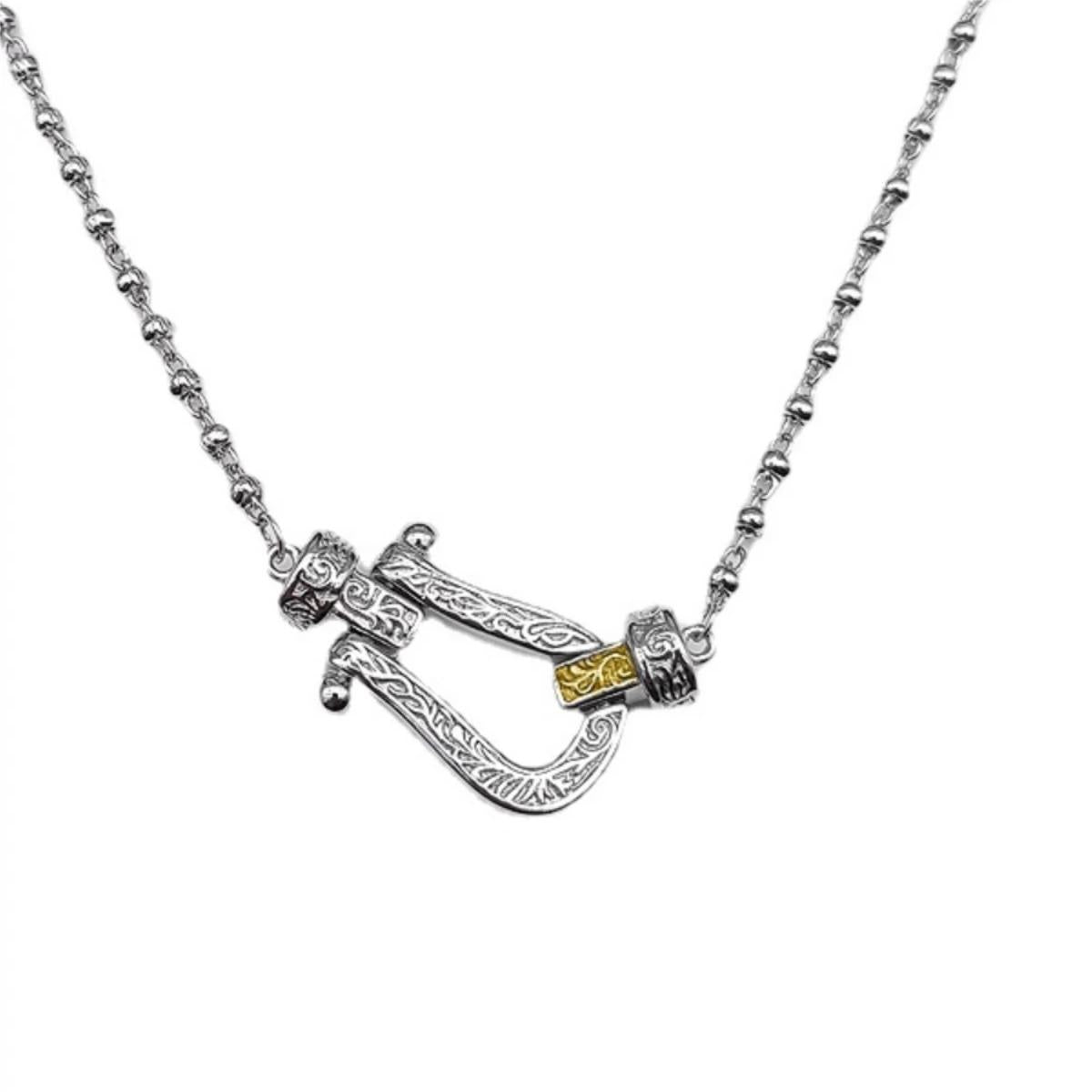 925 Sterling Silver U-Buckle Necklace