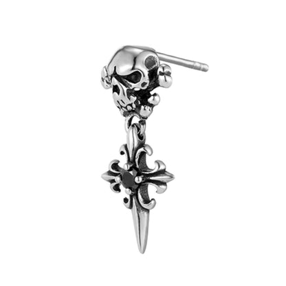 Zirconia Skull Earrings