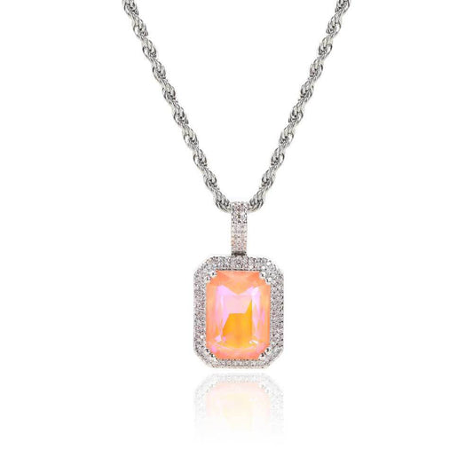 Iced Cubic Zirconia Gem Necklace