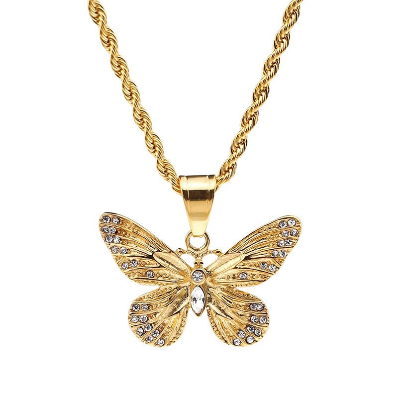 Zirconia Butterfly Necklace