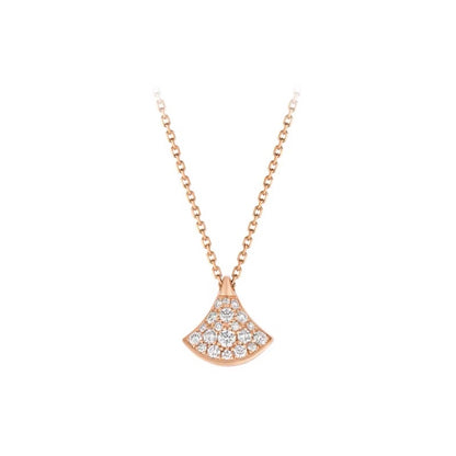 925 Silver Fan-Shaped Zircon Necklace