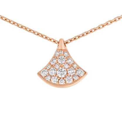 925 Silver Fan-Shaped Zircon Necklace