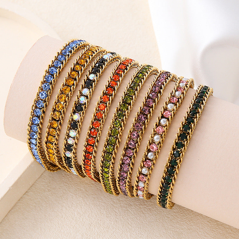 Colorful Zircon Tennis Bracelet