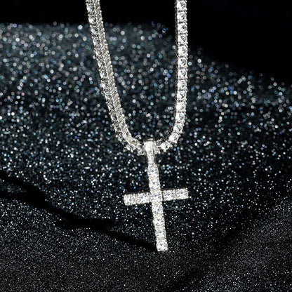 Zirconia Cross Tennis Necklace