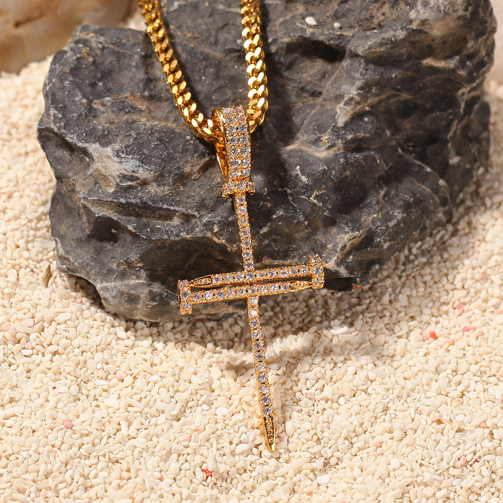 Nail Cross Necklace