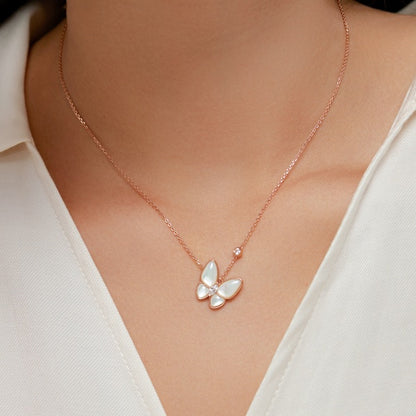 Butterfly Zircon Pendant Necklace