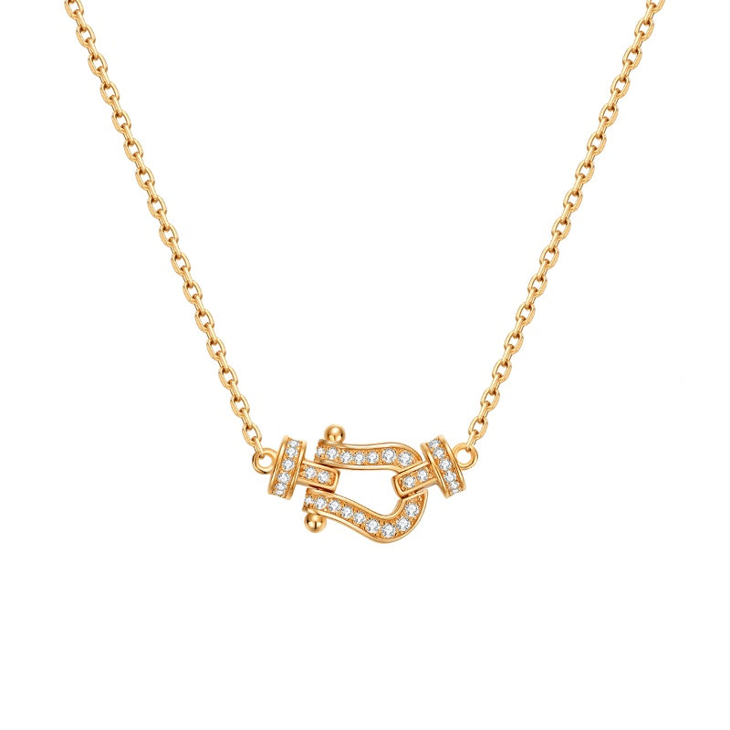 Horseshoe Buckle Zirconia Necklace