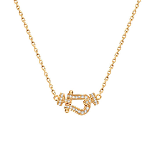 Horseshoe Buckle Zirconia Necklace